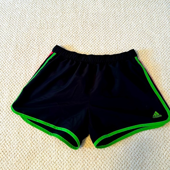 adidas Pants - adidas Black and Green Athletic Shorts